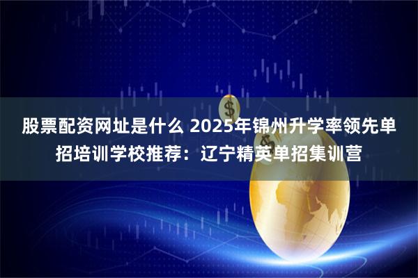股票配资网址是什么 2025年锦州升学率领先单招培训学校推荐：辽宁精英单招集训营